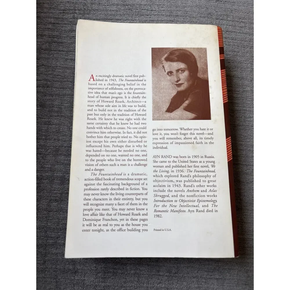 The Fountainhead by Ann Rand Paperback Book 1968 25th Anniversary